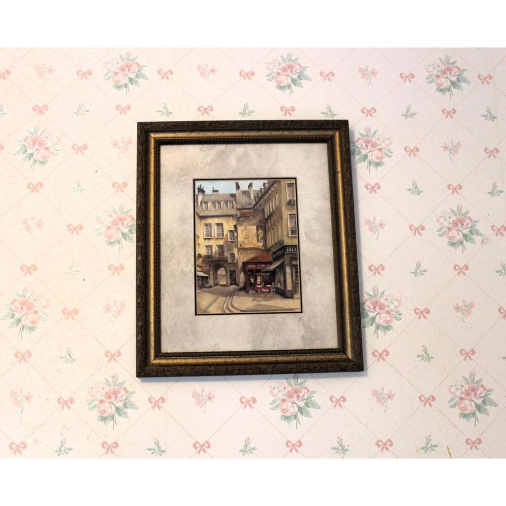 Framed Print by Fabrice de Villeneuve, "Café Rouge" Beautifully Framed